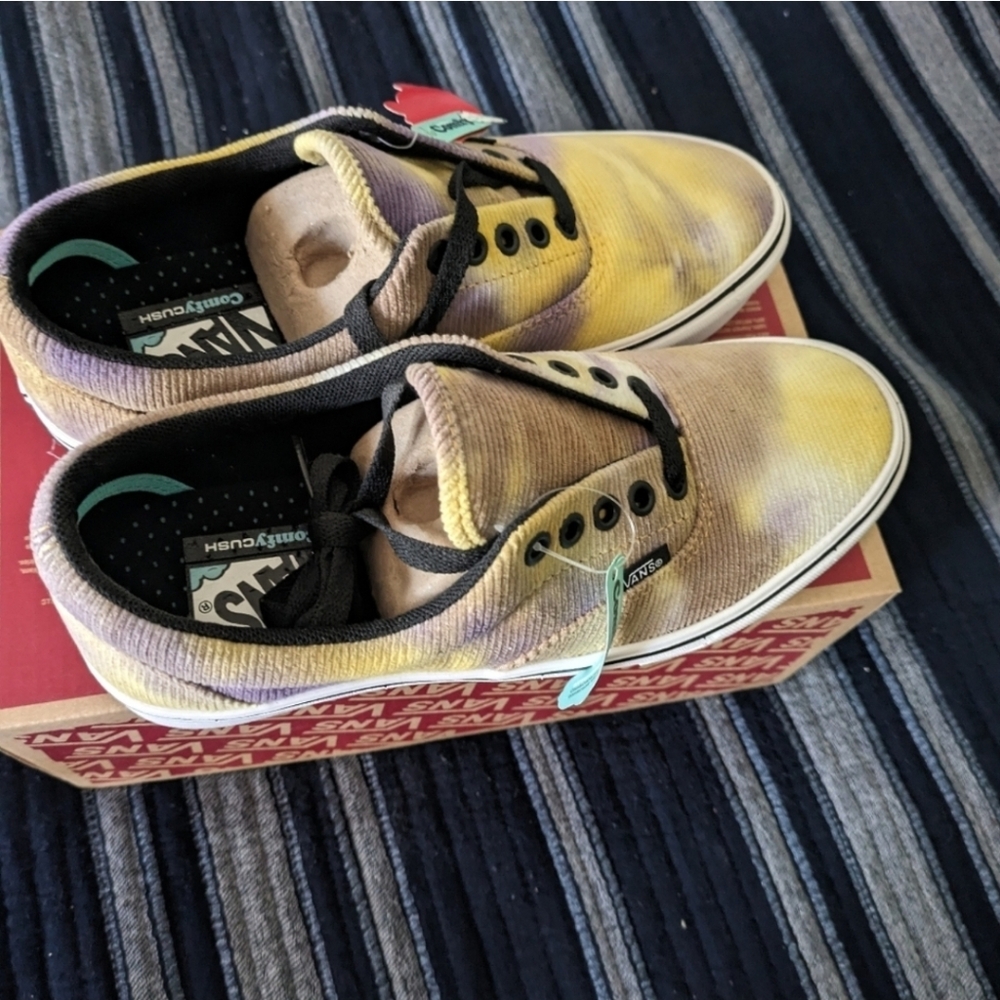 Vans Comfycush Era Women Blotched Purple and Yellow Velvet VNOA392QD 042025 - Picture 8 of 10
